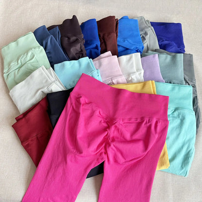 Lemonsky Leggings Women Seamless Sports Yoga Pants Low Ribbed Band Gym clothes Fitness Workout wear Scrunch Bum Tights