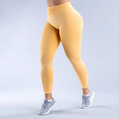 Lemonsky Leggings Women Seamless Sports Yoga Pants Low Ribbed Band Gym clothes Fitness Workout wear Scrunch Bum Tights