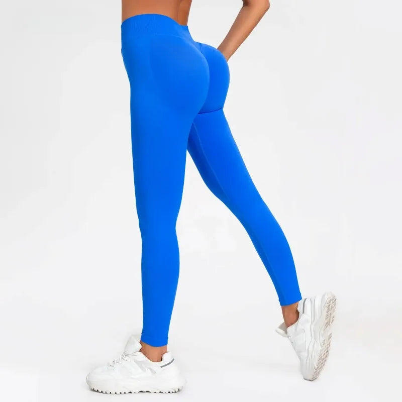 Lemonsky Leggings Women Seamless Sports Yoga Pants Low Ribbed Band Gym clothes Fitness Workout wear Scrunch Bum Tights