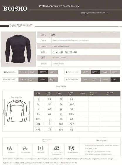 Men Running Compression T-shirt Long sleeves Sport Tees Gym Fitness Sweatshirt Male Jogging Tracksuit Homme Athletic Shirt Tops